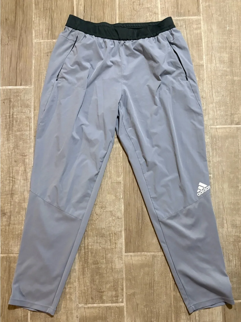 adidas Men's Light Gray Jogger Pants with Black Waistband